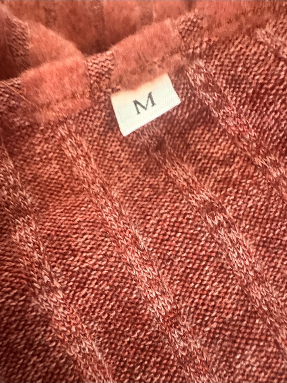 Long Sleeve Ribbed Knit Dress - Rust Red - Picture 5 of 6
